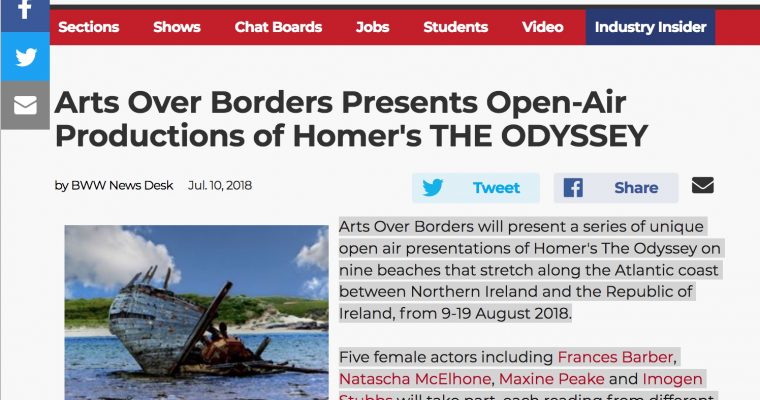 “Broadway World” – Arts Over Borders Presents Open-Air Productions of Homer’s THE ODYSSEY