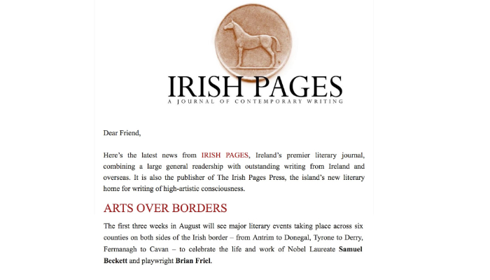 IRISH PAGES – A JOURNAL OF CONTEMPORARY WRITING