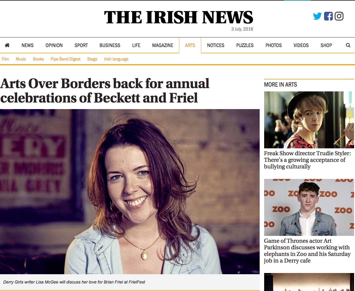 Irish News: Arts Over Borders back for annual celebrations of Beckett and Friel