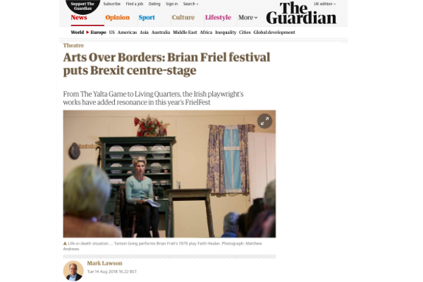 The Guardian : Arts Over Borders: Brian Friel festival puts Brexit centre-stage